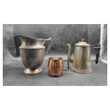 2 Pewter Pitchers & Copper Mule