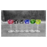 6 Nachtmann Traube Various Color Cordial Glasses