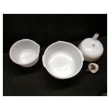 Sunbeam Milk Glass Mixer /Juicer Bowls