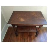 Wood Tavern Table with Shelf