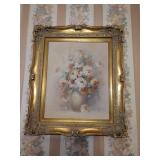 Floral Oil Painting on Canvas by P. Keeling