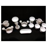 Box of Milk Glass Items