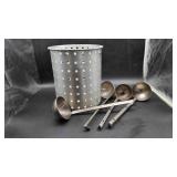 Aluminum Steamer Fry Basket & Ladle