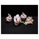 Porcelain Lady Figurines & Swan