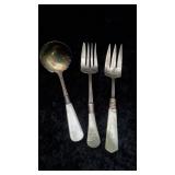 3 Mother of Pearl Silver Plate Silverware