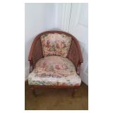 Cane Chair with Victorian Upholstry