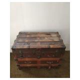 Antique Steamer Trunk with Drawer