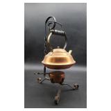 Coppercraft Teapot with a Wrought Iron Stand