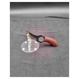 Carbon Steel, 3" Ring Knife in Leather Sheath