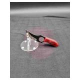 Carbon Steel 3" Ring Knife in leather Sheath