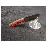 Damascus 4" Tanto in leather Sheath