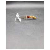 Damascus 3" Rat Tail Skinner Mini in Leather Sheat