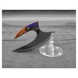 Carbon Steel  6.5" Ulu Knife in Leather Sheath