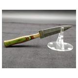 Damascus 4" Dagger in Leather Sheath