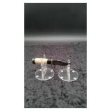 Damascus 3" Rat Tail Skinner Mini in Leather Sheat