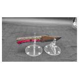 Damascus 3.75" Tanto Knife In Leather Sheath