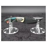 Carbon Steel 4" Gut hook Knife in Leather Sheath