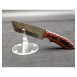 Damascus 4" Tanto Blade in leather Sheath