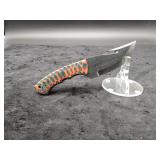 Carbon Steel 4" Gut Hook Knife in Leather Sheath