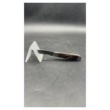 Damascus 2.75" Folding Knife in Leather Case