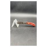 Damascus 2.75" Folding Knife in Leather Case