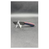 Damascus 4" Tanto Knife in Leather Sheath