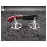 Carbon Steel 4" Tanto Knife In Leather Sheath