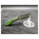 Damascus 4" Tanto Knife in Leather Sheath