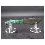 Damascus Tracker Knife & Leather sheath