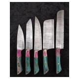 Damascus 5 Knife Chef Set