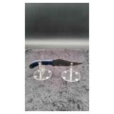 Carbon Steel 5" Tracker in Leather Sheath