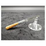 Damascus 3.5" Trapper In leather Case