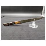 Damascus 8.5" Narrow Chef Knive in Leather Sheath