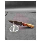 Damascus, 4" Skinner in Leather Sheath