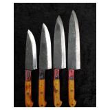 Carbon Steel 4 Knife Chef Set