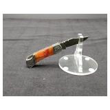 Damascus 2.25" Small Folder in leather Case