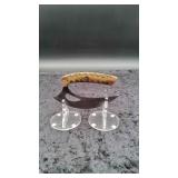 Carbon Steel 6.5" Ulu Knife in Leather sheath