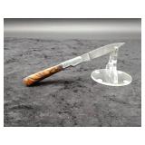 Damascus 3.5" Trapper in Leather Case