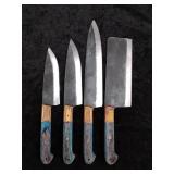 Carbon Steel 4 Knife Chef Set