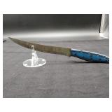 Damascus 8.5" Narrow Chef Knife in Leather Sheath