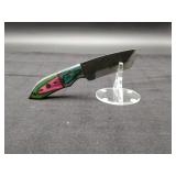 Carbon Steel 4" Tanto Blade in leather Sheath