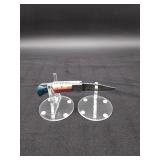 Damascus 3" Folder Knife in leather Sheath