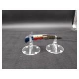 Damascus 3" Folder Knife in leather Sheath