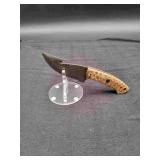 Damascus 4" Gut Hook Knife and Sheath
