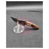 Damascus 4" Gut Hook knife and Sheath