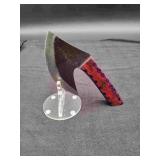 Carbon Steel 5.25" Ulu Knife in Leather Sheath