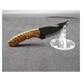 Carbon Steel 4" Gut Hook in Leather Sheath