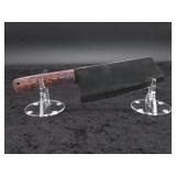 Carbon Steel Cleaver in Leather Sheath