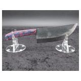 Carbon Steel Cleaver in Leather Sheath