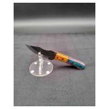 Carbon Steel 4" Skinner in leather Sheath